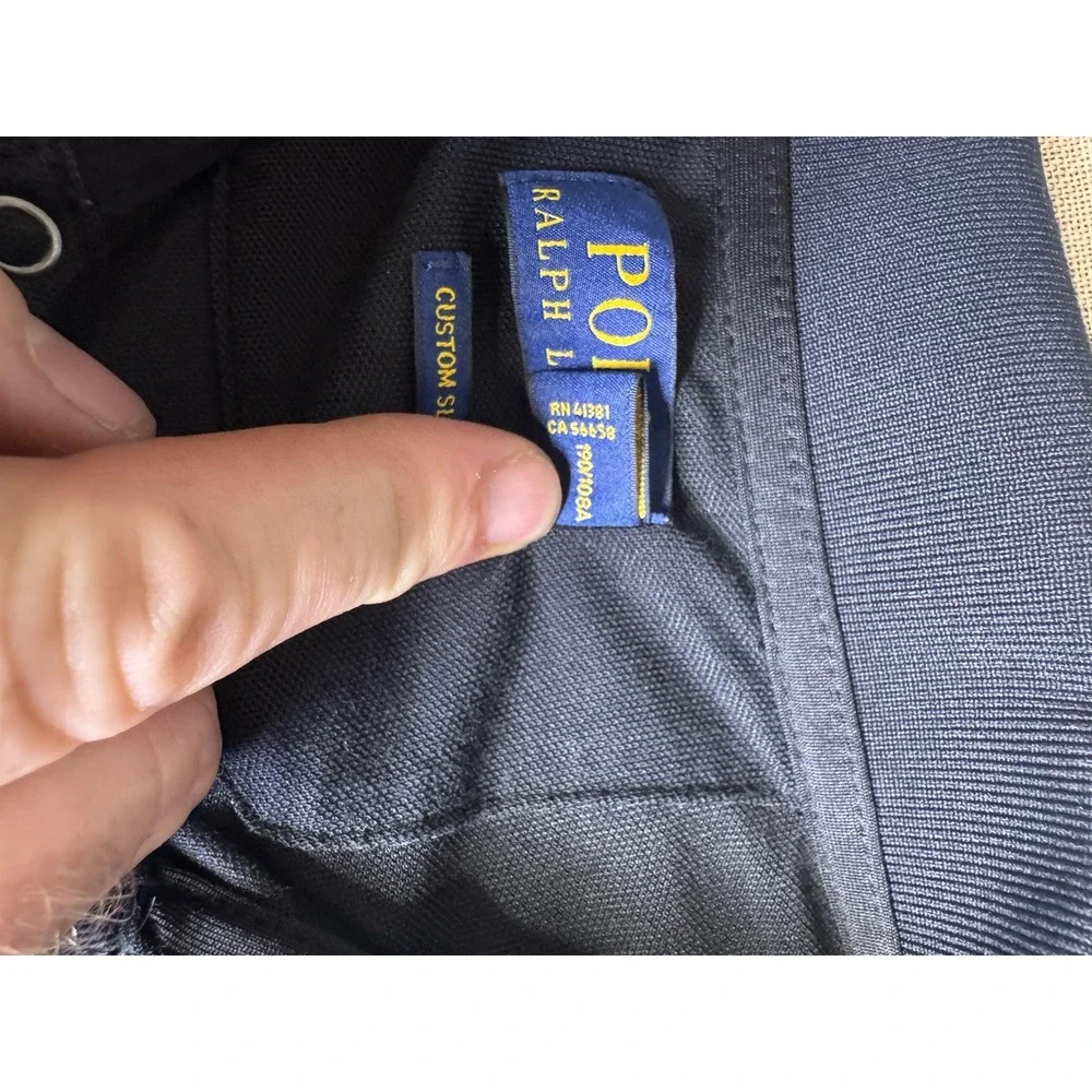 Polo Ralph Lauren Big Pony Quarter Zip Polo Shirt Navy 3 Patch Y2K XXL